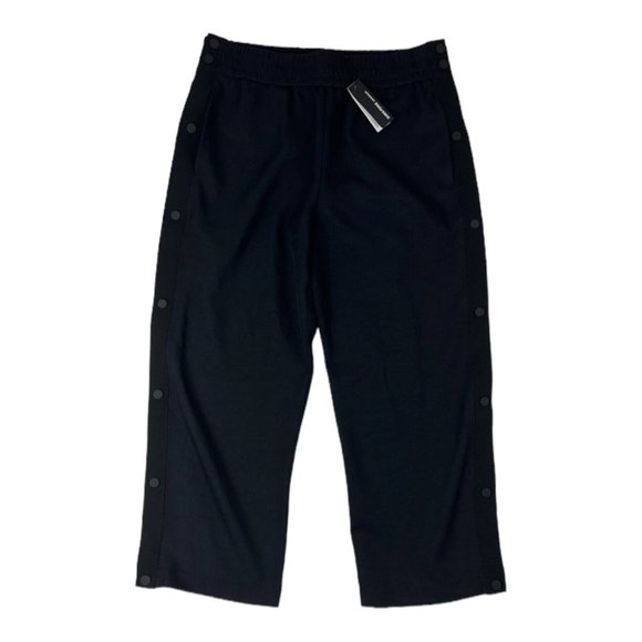 NWT James Perse Black Snap Side Leg Pants Womens Size 1 MSRP $350